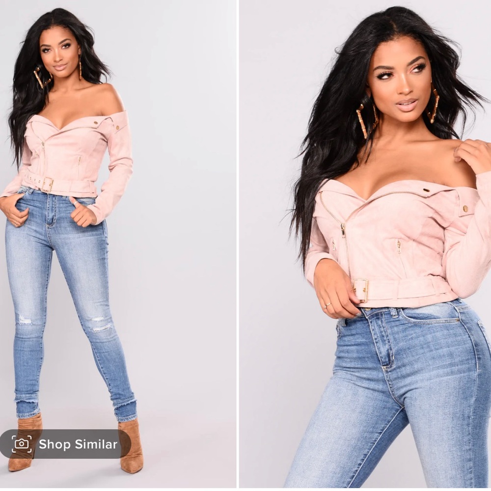 Pink suede jacket